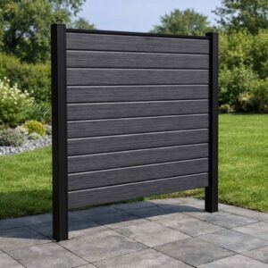 Kirkedal K1 komposithegn med sort alu-stolpe